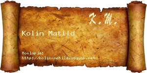 Kolin Matild névjegykártya